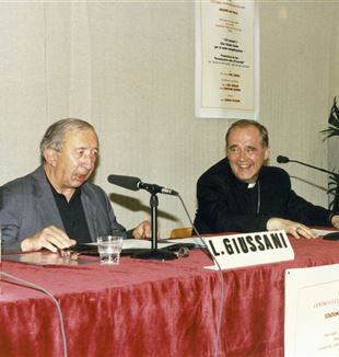 Don Giussani avec le cardinal Paul Josef Cordes (Nicola Costanzi/Fraternité CL)