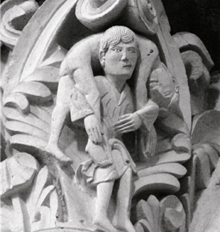 "Judas porté par Jésus", Basilique de Sainte-Marie-Madeleine à Vézelay