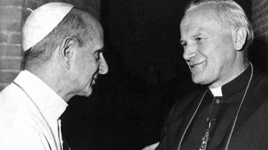 Paul VI et le cardinal Wojtyla