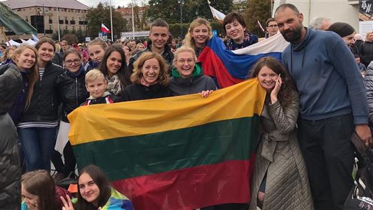 À Vilnius, durant la rencontre avec les jeunes