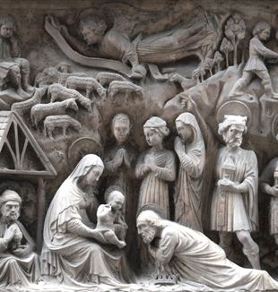 Elia et Giovanni Gagini, "Adoration des mages", 1457. Via degli Orefici, Gênes