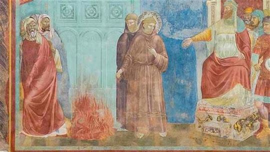 Giotto, ''François rencontre le Sultan'' (Assise, Basilique Saint-François)