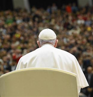 Pape François à l'audience générale du 15 février (Vatican Media/Catholic Press Photo)