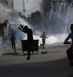 Affrontements entre Palestiniens et Israéliens à Naplouse, Cisjordanie (Ansa/Alaa Badarneh)